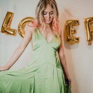ASOS Green Maci Satin Dress